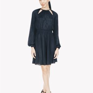 Michael Michael Kors Women's Snakeskin-Print Plisse Long-Sleeve Dress, XS